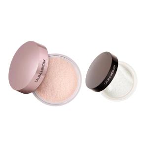 Laura Mercier Translucent Loose Setting Powder in Tone-Up Rose and Secret Brightening Powder for Under Eyes in Shade Translucent Bundle