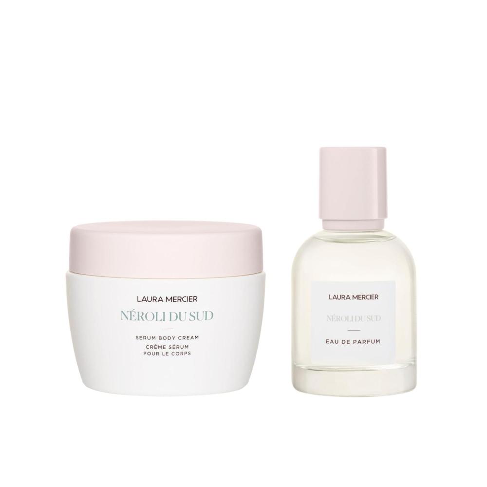 imageLaura Mercier Luxe Serum Body Cream and Eau de Parfum Bundle 48HR Hydration Improves Skin Barrier French Inspired Scent Nroli du Sud