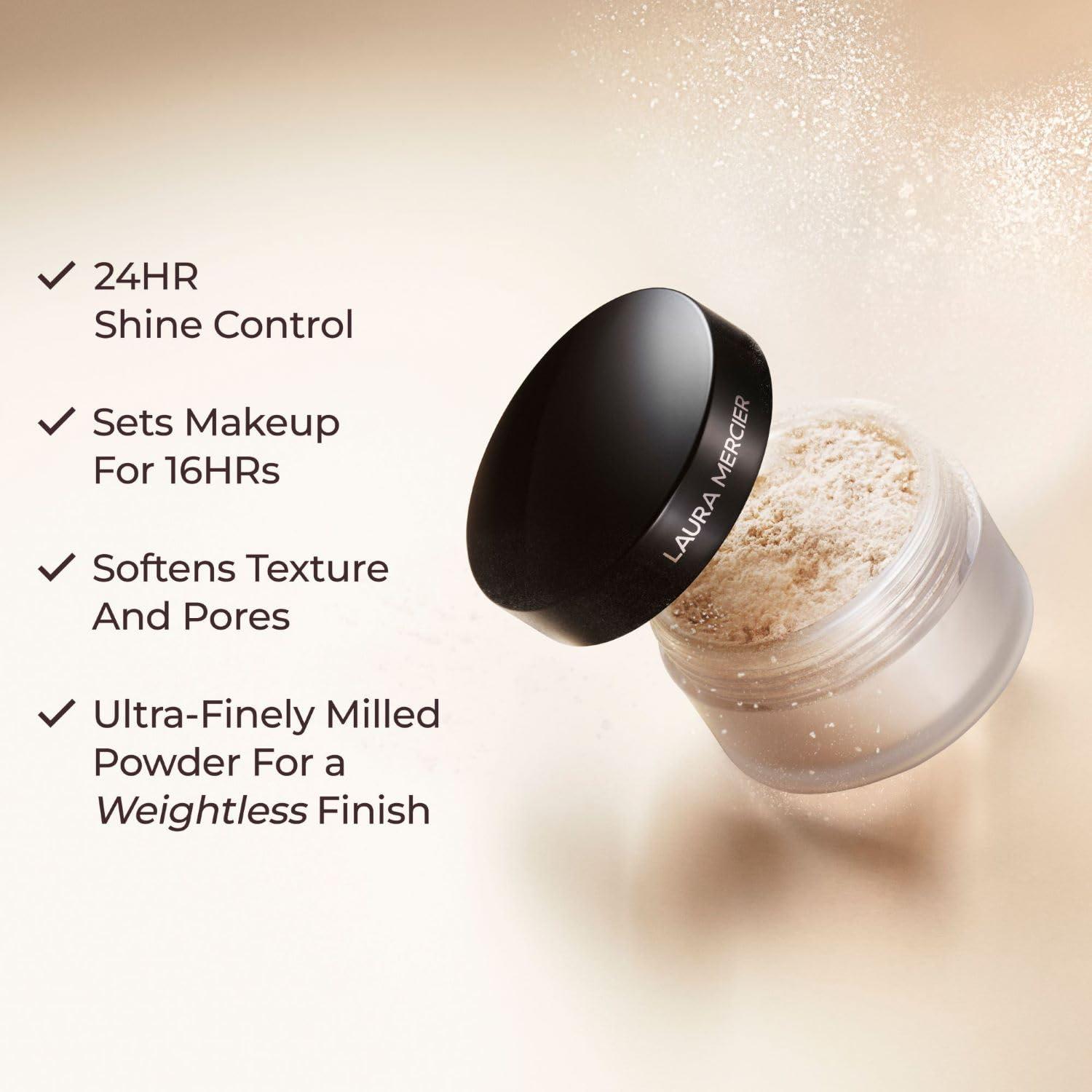 image:imageLaura Mercier Translucent Loose Setting Powder amp Puff Set 24 HR Shine Control Soft Matte Finish Long Lasting Wear Best for Normal to Oily Skin Full Size Value Set Mothers Day GiftTranslucent Medium Deep