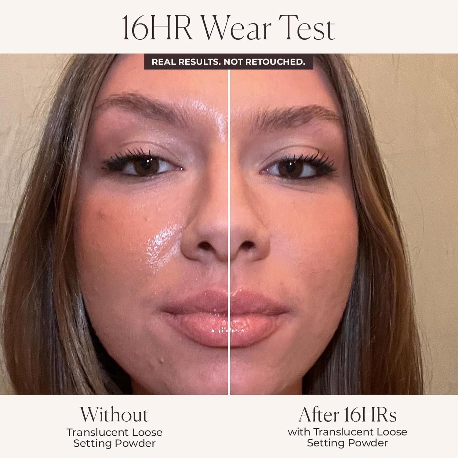 image:imageLaura Mercier Translucent Loose Setting Powder 24 HR Shine Control Infused with Vitamins C E and Translucent Pressed Setting Powder Matte Finish Includes Applicator Bundle