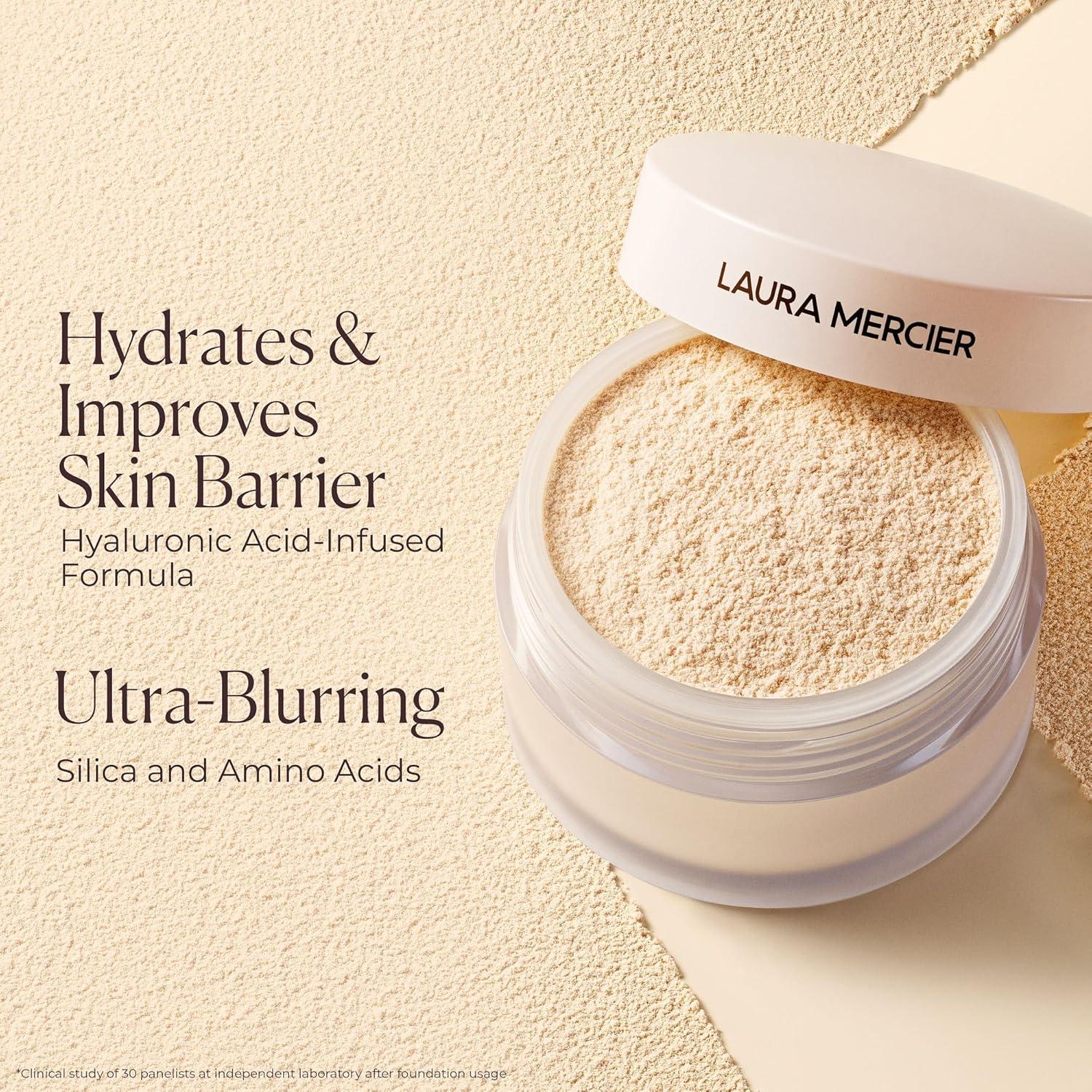 image:imageLaura Mercier Translucent Loose TalcFree Setting Powder UltraBlur 16HR Hydrating Wear Natural Finish Hyaluronic AcidInfused Normal to Dry amp Mature Skin Mint Green Shade Color Corrects RednessTranslucent Medium Deep