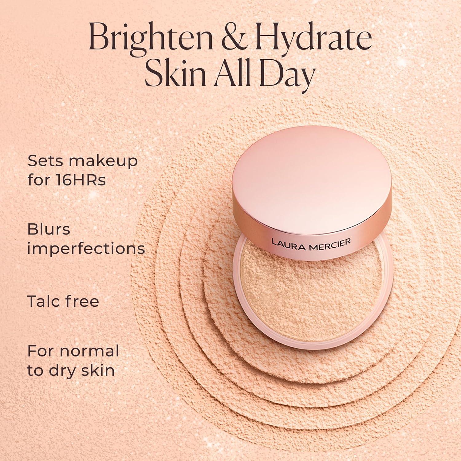 image:imageLaura Mercier Translucent Loose TalcFree Setting Powder UltraBlur 16HR Hydrating Wear Natural Finish Hyaluronic AcidInfused Normal to Dry amp Mature Skin Mint Green Shade Color Corrects RednessToneUp Rose