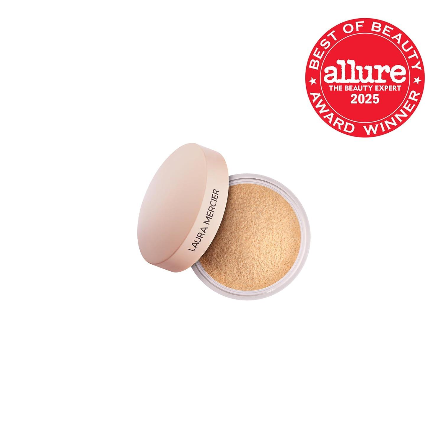 image:imageLaura Mercier Translucent Loose TalcFree Setting Powder UltraBlur 16HR Hydrating Wear Natural Finish Hyaluronic AcidInfused Normal to Dry amp Mature Skin Mint Green Shade Color Corrects RednessTranslucent Honey