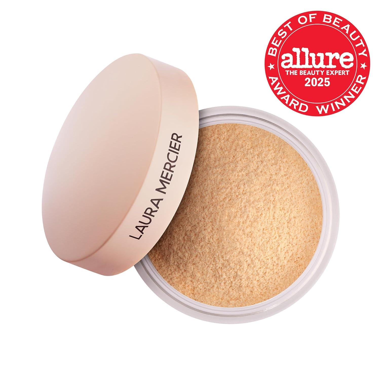 image:imageLaura Mercier Translucent Loose TalcFree Setting Powder UltraBlur 16HR Hydrating Wear Natural Finish Hyaluronic AcidInfused Normal to Dry amp Mature Skin Mint Green Shade Color Corrects RednessTranslucent Honey