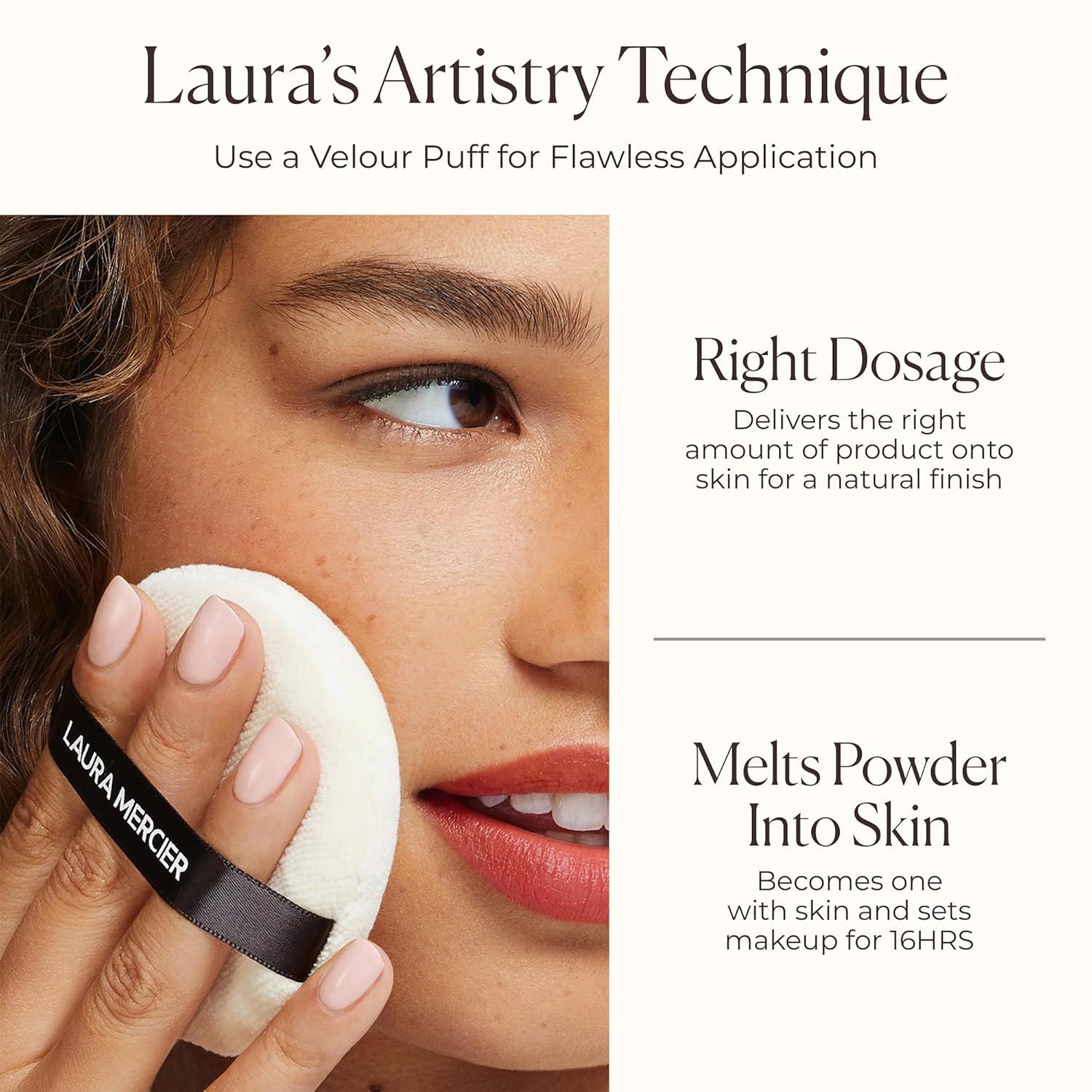 image:imageLaura Mercier Translucent Loose TalcFree Setting Powder UltraBlur 16HR Hydrating Wear Natural Finish Hyaluronic AcidInfused Normal to Dry amp Mature Skin Mint Green Shade Color Corrects RednessTranslucent Honey