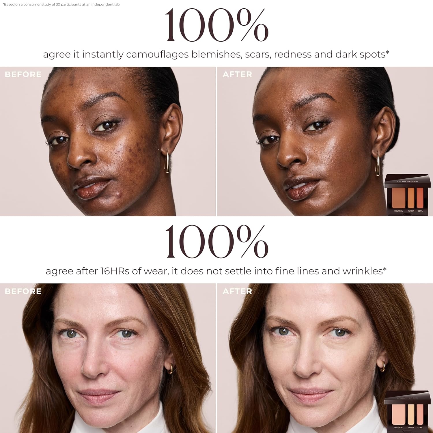 image:imageLaura Mercier Secret Camouflage Complexion Perfector Customizable Full Coverage Cream Concealer 16HR Wear Natural Matte Finish Personalized Shade Match Level 07 Brush Bundle