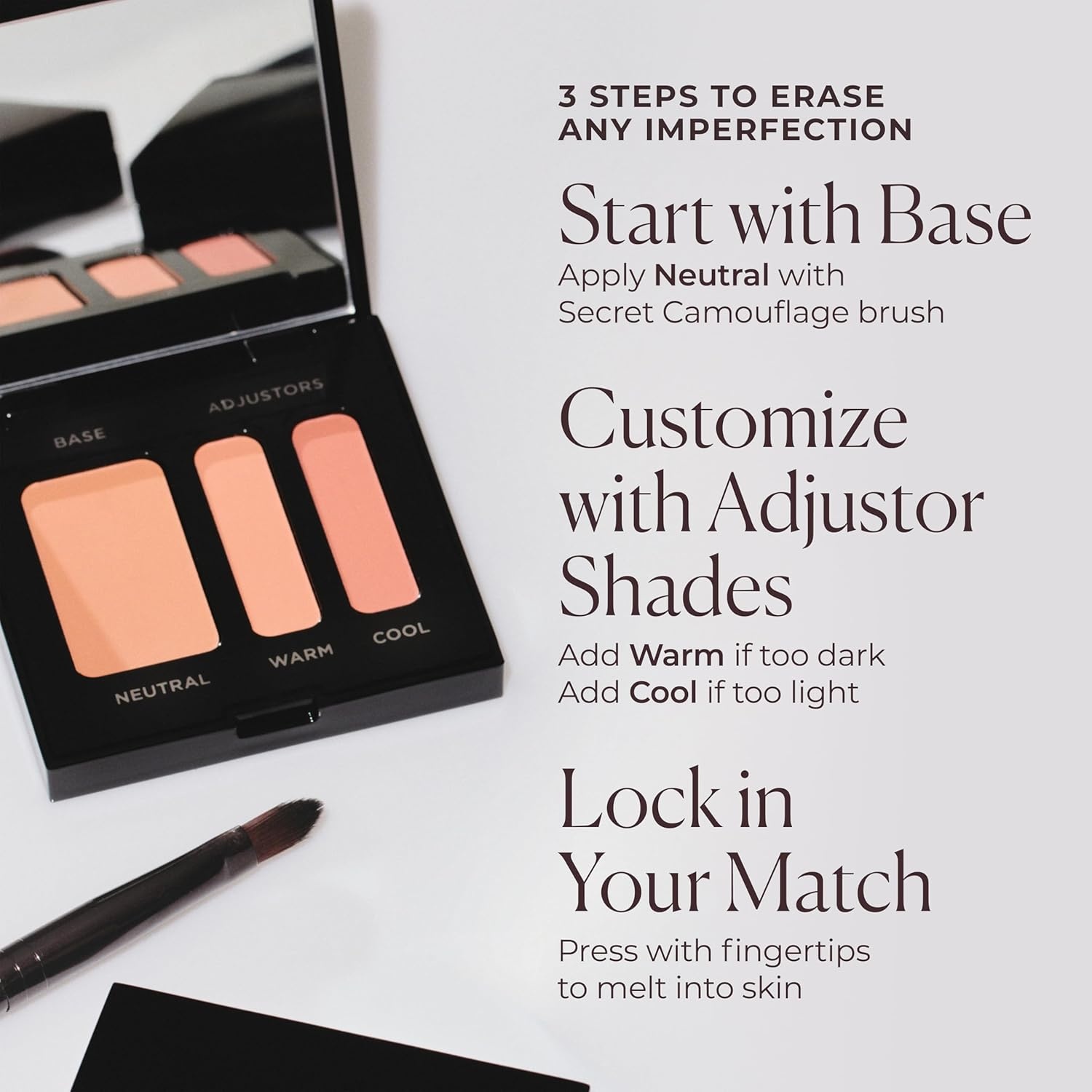image:imageLaura Mercier Secret Camouflage Complexion Perfector Customizable Full Coverage Cream Concealer 16HR Wear Natural Matte Finish Personalized Shade Match Level 07 Brush Bundle