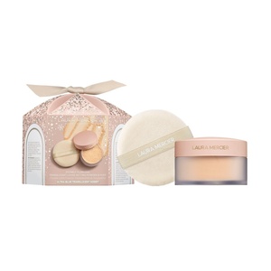 Laura Mercier Translucent Loose Setting Powder Ultra-Blur & Puff Set: Talc-Free, Long Lasting, Normal to Dry + Mature Skin, Hyaluronic Acid Infused, Full Size Value Set, Holiday Gift Set(Translucent Honey)